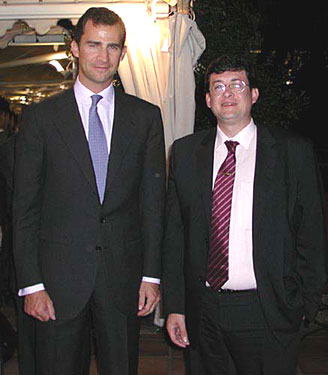 S.A.R. D. Felipe de Borbón y D. Manuel Sos, Director Gerente de Pipeline Software