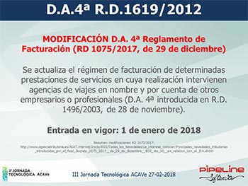 Cambios en la Disposición Adicional 4ª del Reglamento de Facturación