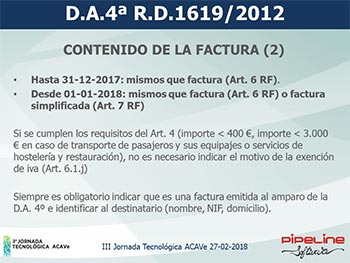 Cambios en la Disposición Adicional 4ª del Reglamento de Facturación