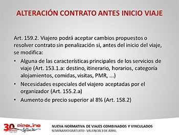 Curso nueva Normativa de Viajes Combinados y Vinculados - Valencia 3 de Abril