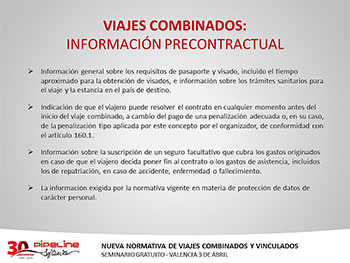 Curso nueva Normativa de Viajes Combinados y Vinculados - Valencia 3 de Abril