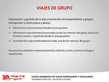 Curso nueva Normativa de Viajes Combinados y Vinculados - Valencia 3 de Abril