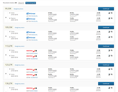 Orbis Booking - Vuelos