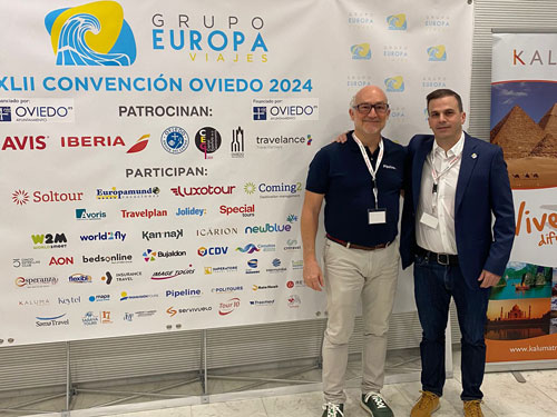 Sebastián Briones (Director General de Pipeline Software) y Marco Montagnani (presidente del Grupo Europa Viajes).
