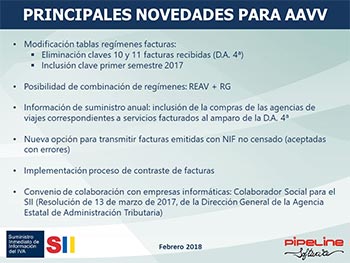 Suministro Inmediato de Información del IVA, Nuevos criterios de tributación agencias de viajes: SII